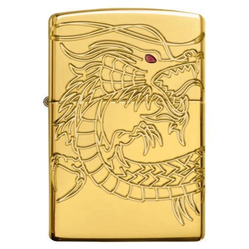 Zippo Armor Red Eyed Dragon 360° Engraving Gold Plate - 29265 - Hình ảnh 4