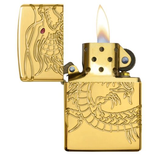 Zippo Armor Red Eyed Dragon 360° Engraving Gold Plate - 29265 - Hình ảnh 8