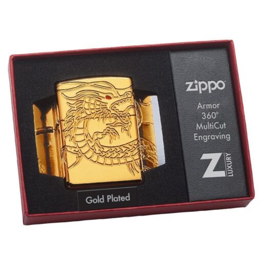 Zippo Armor Red Eyed Dragon 360° Engraving Gold Plate - 29265 - Hình ảnh 10