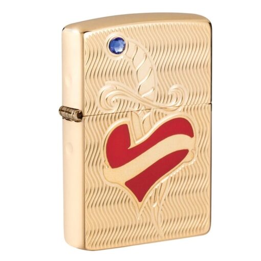 Zippo Armor Heart and Sword High Polish Brass - 49303