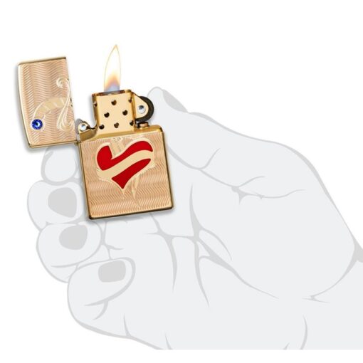 Zippo Armor Heart and Sword High Polish Brass - 49303 - Hình ảnh 5