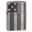 Zippo Armor US Flag Antique Silver Plate - 28974