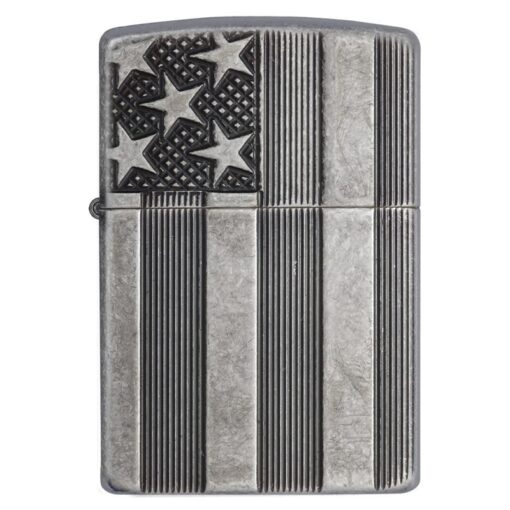 Zippo Armor US Flag Antique Silver Plate - 28974 - Hình ảnh 3