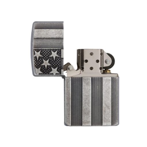 Zippo Armor US Flag Antique Silver Plate - 28974 - Hình ảnh 2