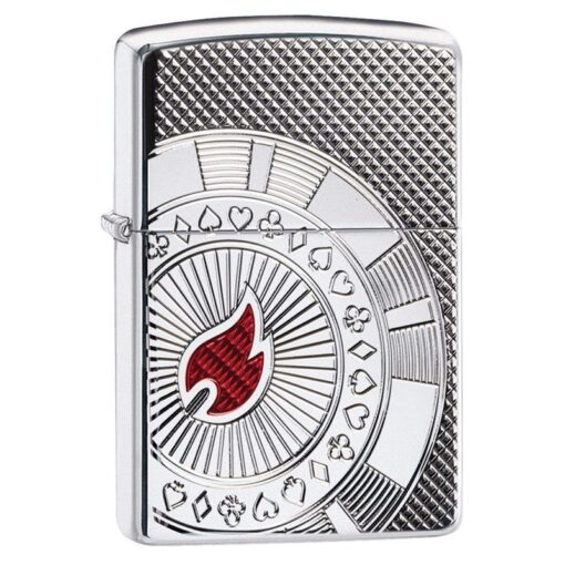 Zippo Armor Poker Chip Design High Polish Chrome - 49058