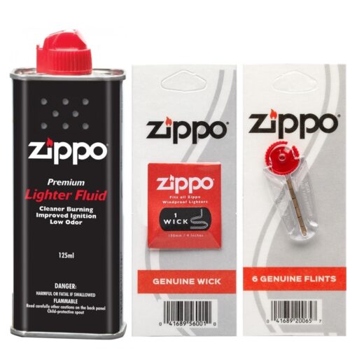 Bộ phụ kiện bật lửa Zippo - Xăng,đá,bấc