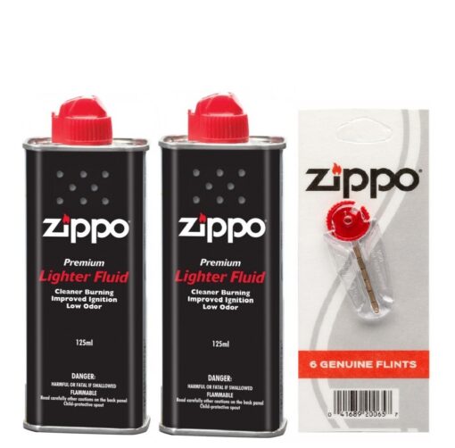 Bộ phụ kiện bật lửa Zippo – 2 Bình Xăng kèm Đá Zippo