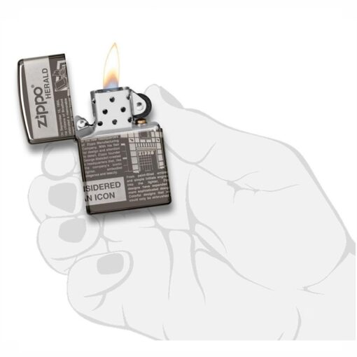 Zippo Newsprint Design 360° Laser Black Ice - 49049 - Hình ảnh 7