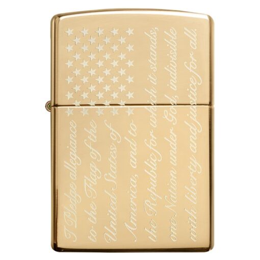 Zippo Pledge of Allegiance Design High Polish Brass - 49585 - Hình ảnh 3