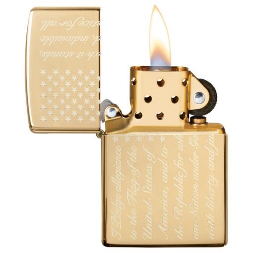 Zippo Pledge of Allegiance Design High Polish Brass - 49585 - Hình ảnh 4