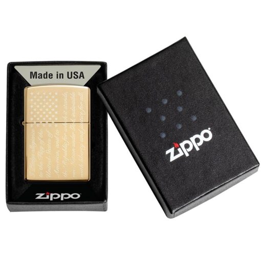 Zippo Pledge of Allegiance Design High Polish Brass - 49585 - Hình ảnh 5