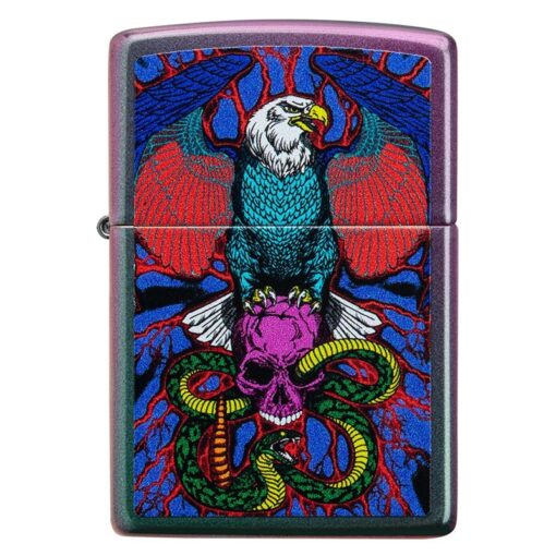 Zippo Eagle, Snake, Skull Design Iridescent - 49600 - Hình ảnh 3
