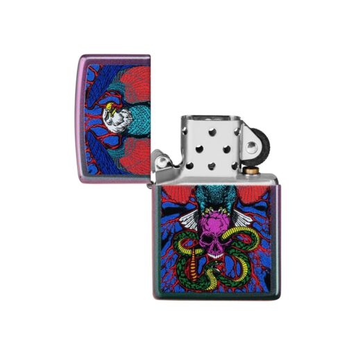 Zippo Eagle, Snake, Skull Design Iridescent - 49600 - Hình ảnh 2