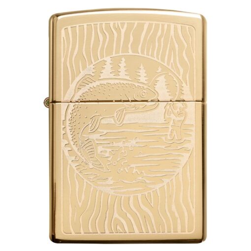 Zippo Fisherman Design High Polish Brass - 49610 - Hình ảnh 3