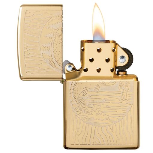 Zippo Fisherman Design High Polish Brass - 49610 - Hình ảnh 4