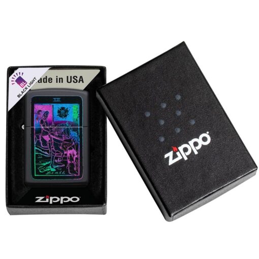 Zippo Black Light Tarot Card Design Black Matte - 49698 - Hình ảnh 5