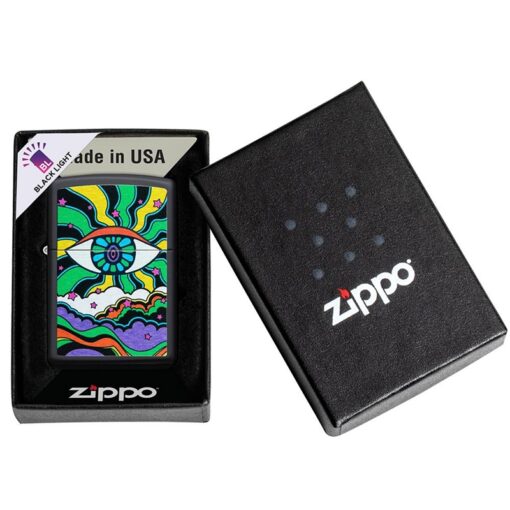 Zippo Black Light Eye Design Black Matte - 49699 - Hình ảnh 5