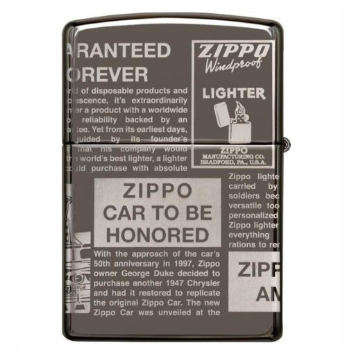 Zippo Newsprint Design 360° Laser Black Ice - 49049 - Hình ảnh 4