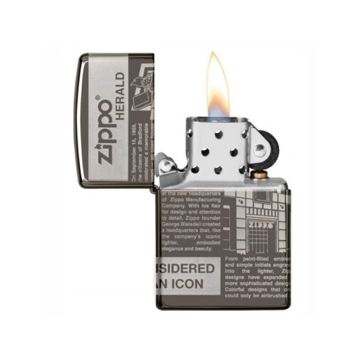 Zippo Newsprint Design 360° Laser Black Ice - 49049 - Hình ảnh 2