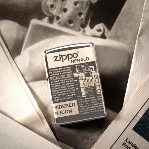Zippo Newsprint Design 360° Laser Black Ice - 49049 - Hình ảnh 6