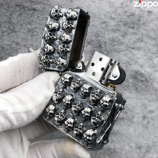 Zippo Skull J Silver - ZA-3-100B - Hình ảnh 4