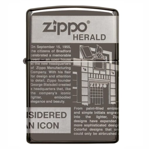 Zippo Newsprint Design 360° Laser Black Ice - 49049 - Hình ảnh 3
