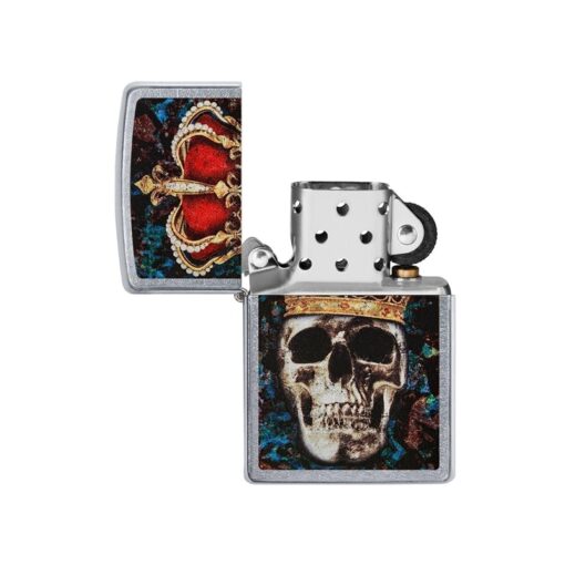 Zippo Skull King Design Street Chrome - 49666 - Hình ảnh 2