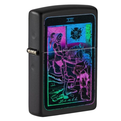 Zippo Black Light Tarot Card Design Black Matte - 49698