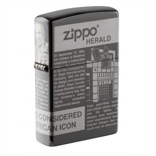 Zippo Newsprint Design 360° Laser Black Ice - 49049