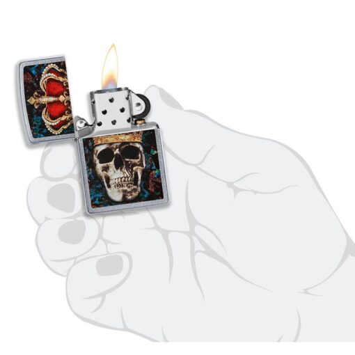 Zippo Skull King Design Street Chrome - 49666 - Hình ảnh 7
