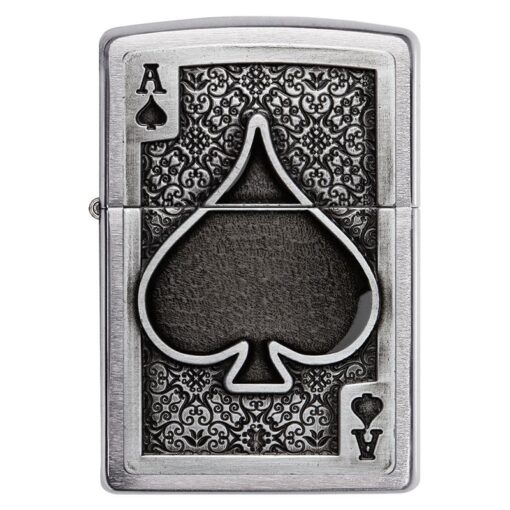 Zippo Ace Of Spades Emblem Brushed Chrome - 49637 - Hình ảnh 3