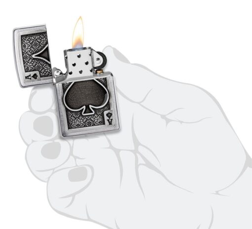 Zippo Ace Of Spades Emblem Brushed Chrome - 49637 - Hình ảnh 7