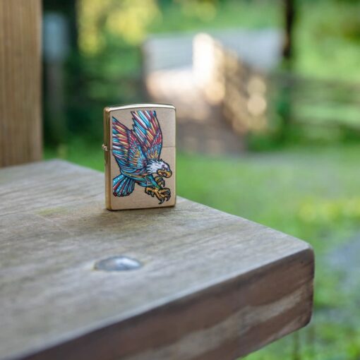 Zippo Tattoo Eagle Design Brushed Brass - 49667 - Hình ảnh 6