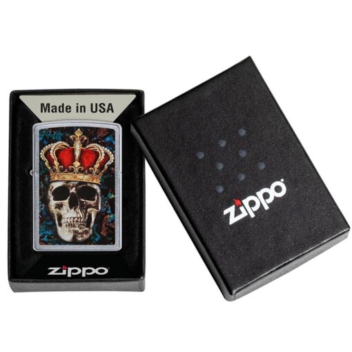 Zippo Skull King Design Street Chrome - 49666 - Hình ảnh 5