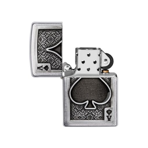Zippo Ace Of Spades Emblem Brushed Chrome - 49637 - Hình ảnh 2