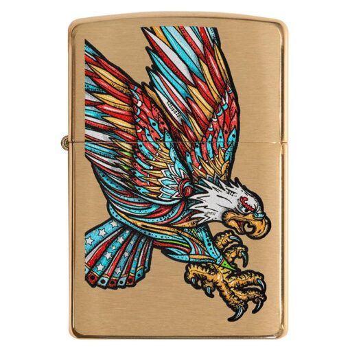 Zippo Tattoo Eagle Design Brushed Brass - 49667 - Hình ảnh 3