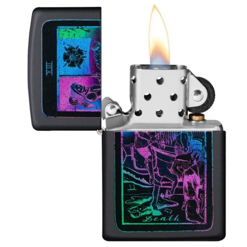 Zippo Black Light Tarot Card Design Black Matte - 49698 - Hình ảnh 4