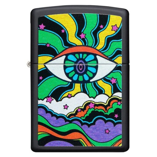 Zippo Black Light Eye Design Black Matte - 49699 - Hình ảnh 3