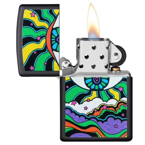 Zippo Black Light Eye Design Black Matte - 49699 - Hình ảnh 4