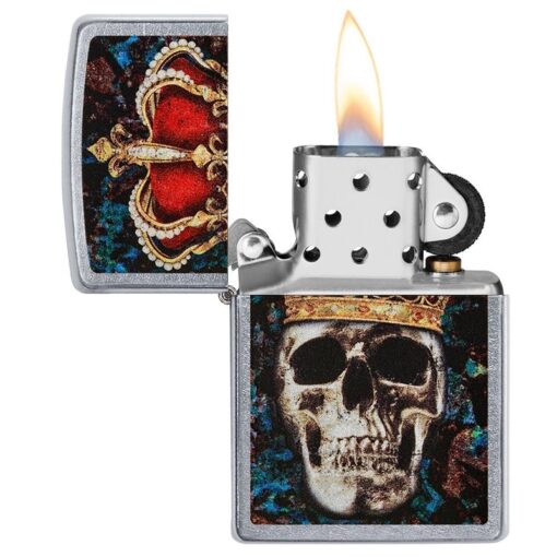 Zippo Skull King Design Street Chrome - 49666 - Hình ảnh 4