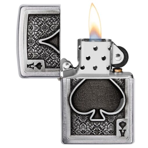 Zippo Ace Of Spades Emblem Brushed Chrome - 49637 - Hình ảnh 4