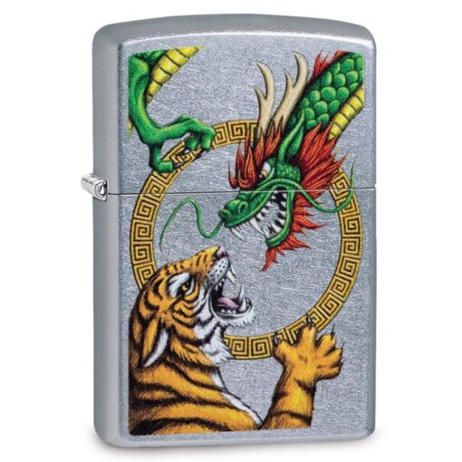 Zippo Chinese Dragon Street Chrome Design - 29837