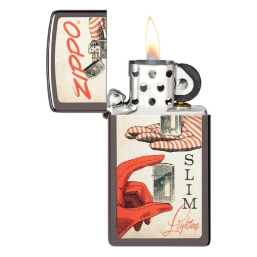 Zippo Vintage Design Slim Black Ice - 48396 - Hình ảnh 4