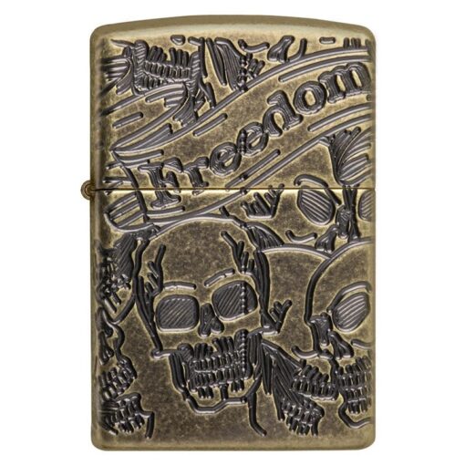 Zippo Armor Freedom Skull Antique Brass - 49035 - Hình ảnh 3