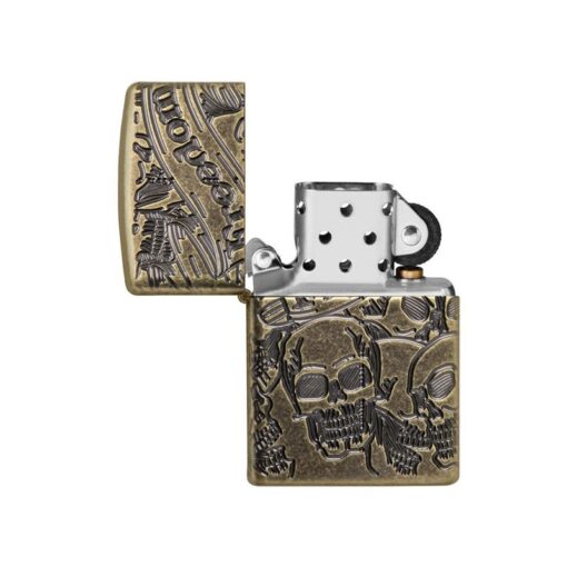 Zippo Armor Freedom Skull Antique Brass - 49035 - Hình ảnh 2