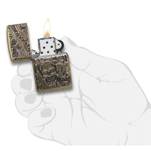 Zippo Armor Freedom Skull Antique Brass - 49035 - Hình ảnh 6