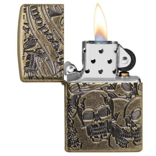 Zippo Armor Freedom Skull Antique Brass - 49035 - Hình ảnh 4
