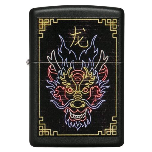 Zippo Neon Dragon Design Black Matte - 49396 - Hình ảnh 3