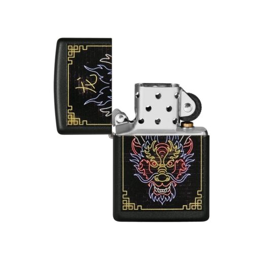 Zippo Neon Dragon Design Black Matte - 49396 - Hình ảnh 2