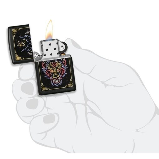 Zippo Neon Dragon Design Black Matte - 49396 - Hình ảnh 6